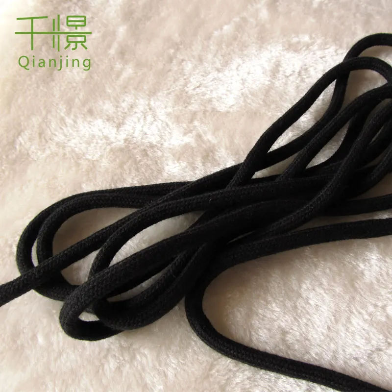 RC03 Manufacturer hot selling clothing accessories drawstring 6mm black terylene encryption core round rope