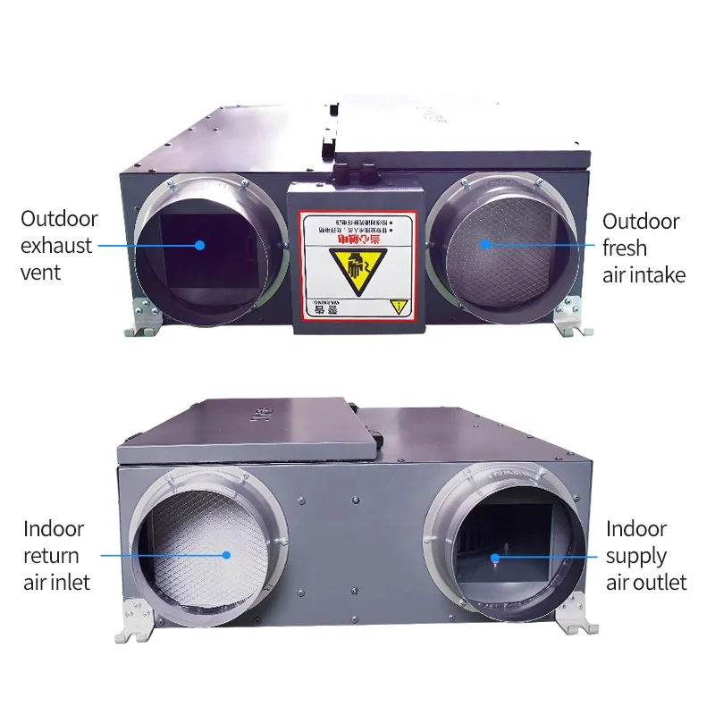 Eco-Friendly Fresh Air Ventilation System HEPA Filter Balanced Airflow Control Electric Power Source Household Hotel Garage