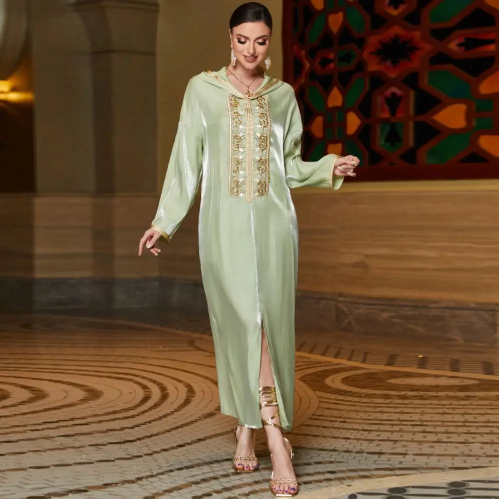 Women Latest Design Kaftan Marocain Luxurious Hoodie Abaya Turkey Caftan Saudi Oman Eid Moroccan Dress