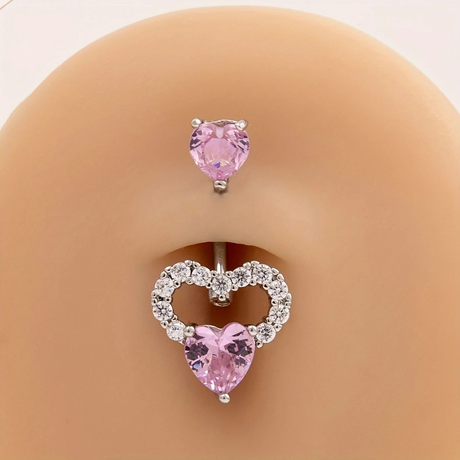 Gaby wholesale fashion stainless steel belly button piercings kit pink heart Y2K navel rings set ombligo body jewelry wholesale