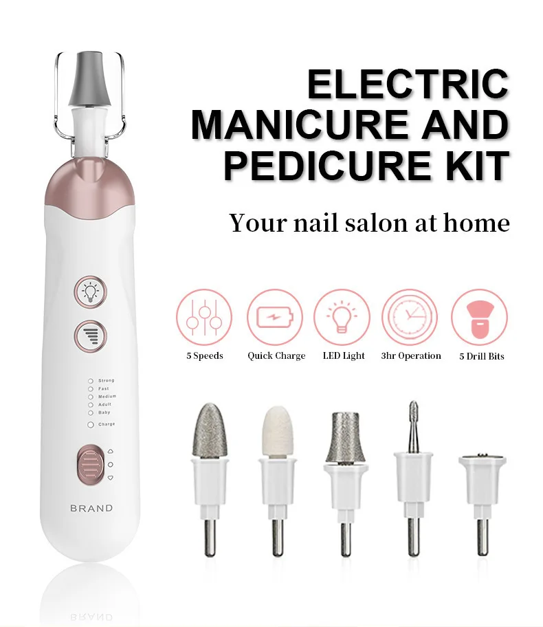 OEM Nail Drill Set Electric Portable Manicure Drill Machine High Speed Professional Beauty Rechargeablenail Drill Machine