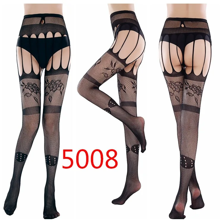Пикантные подтяжки, ажурные пикантные колготки с открытой промежностью, ажурные чулки
