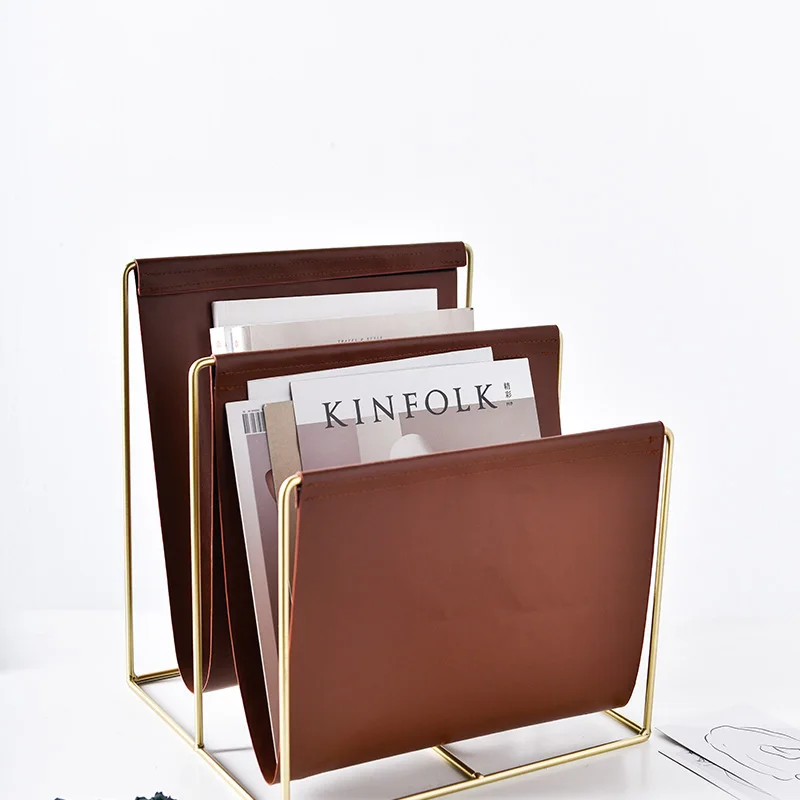  Portable home goods free standing retro decorative modern metal stylish bathroom/horizontal leather magazine