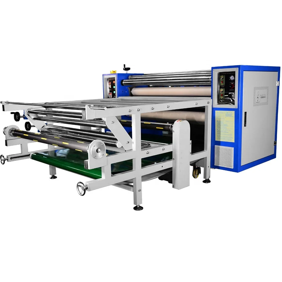 Gaoshang automatic mini 1200mm wide print roll to piece bedding sublimation drum roller heat transfer machine