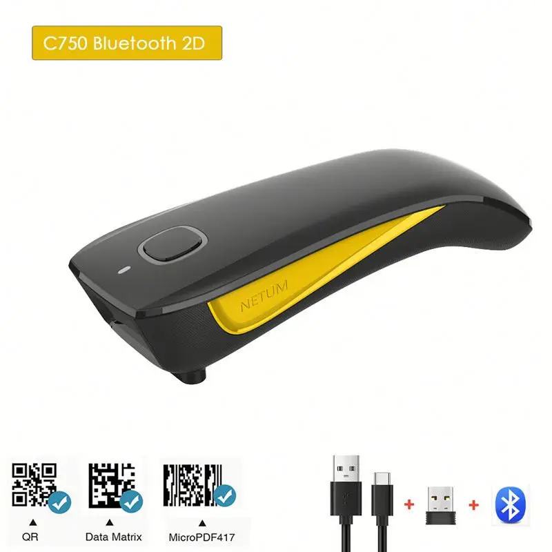 Netum C750 C740 C830 мобильный платеж Qr считыватель штрих-кодов беспроводной сканер 2D с синим