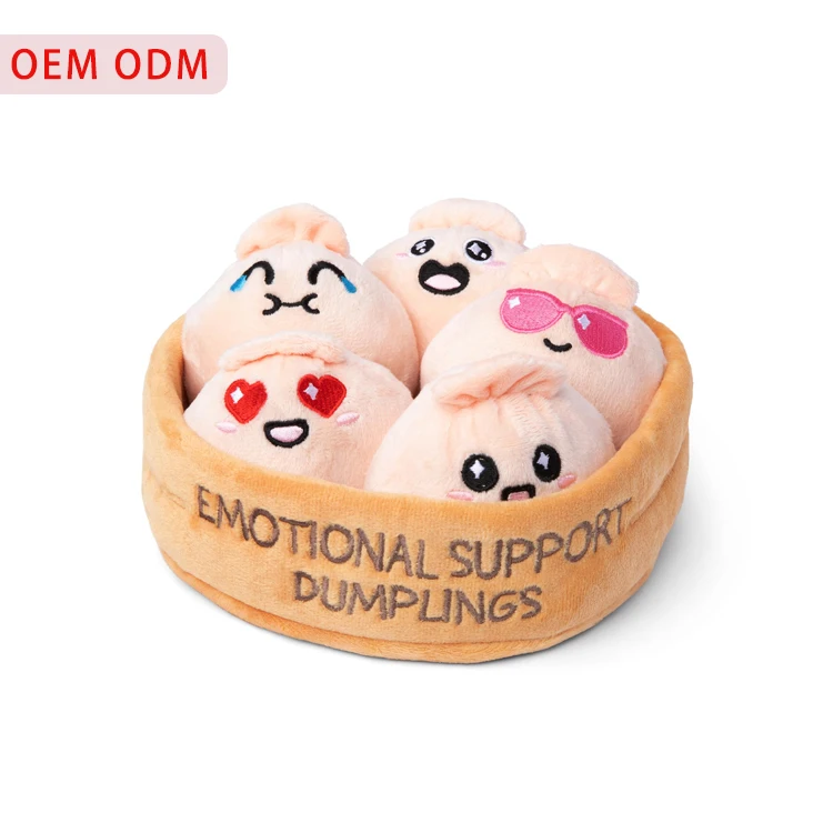 OEM ODM Cute Thing Dumplings Food Cuddly Toys Soft Kitchen Plush Toys Custom Anime  Plushies