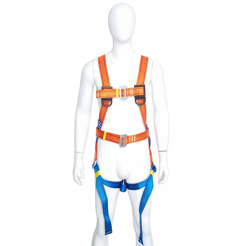 Construction Workers Fall arrest and work positioning full body safety harness rope access climbing belt