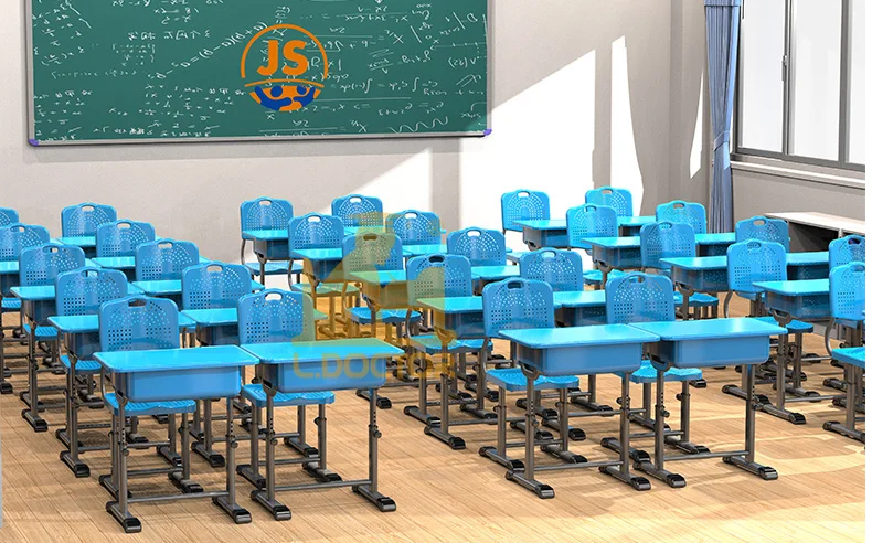 popular design school furniture Plastic student desk and chair with ABS top