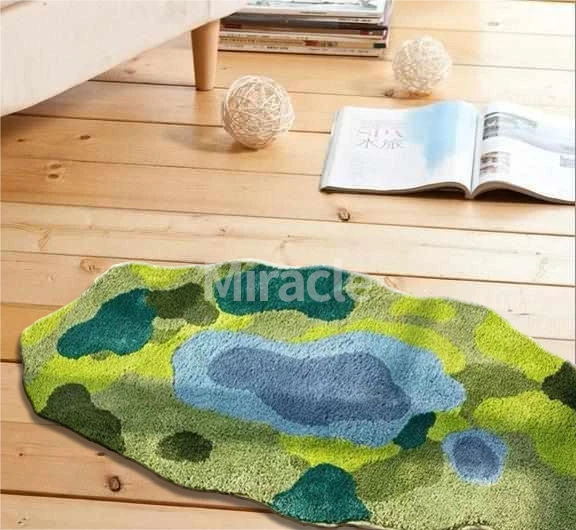 Kids Play Game Green Carpets Hand Tufted Plant Rugs Large Forest Handmade 3D Living Room Rug Custom Moss Mat
