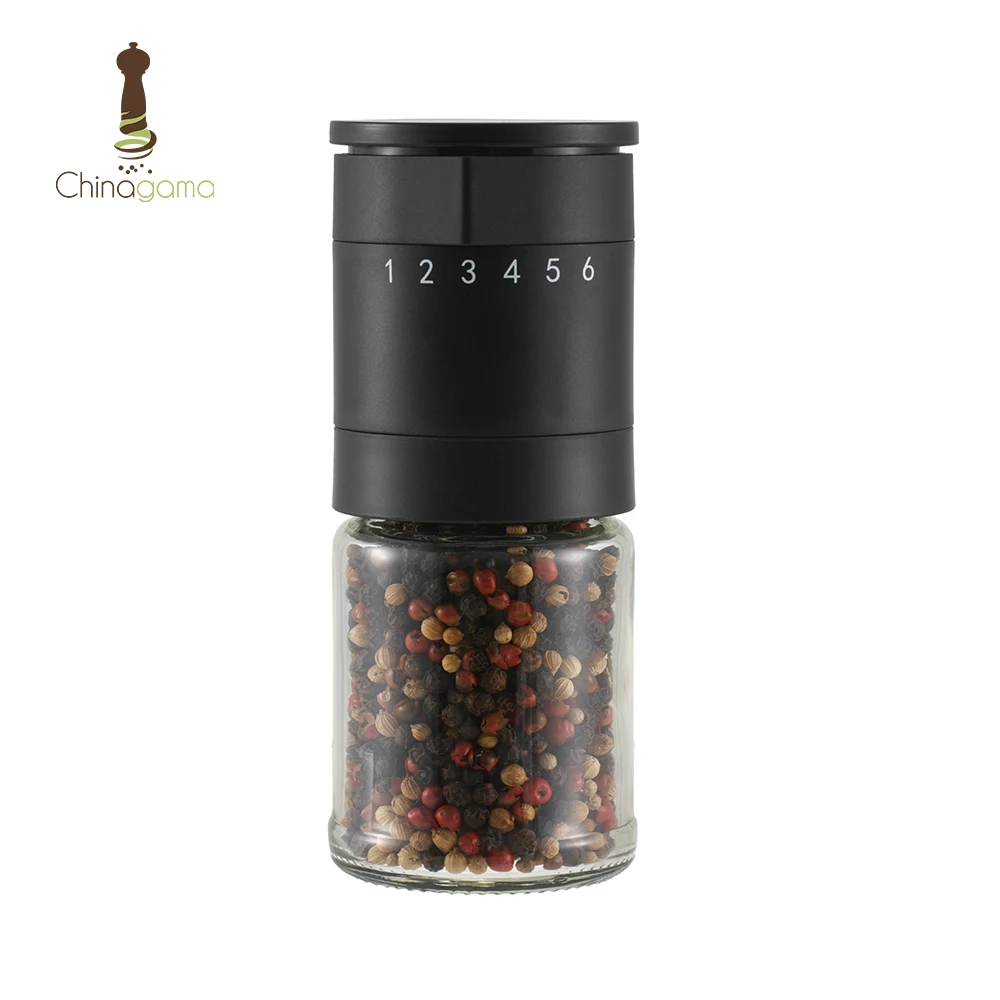 Wholesale New Kitchen Tools Manual Adjustable Ring Pepper Mill and Salt Grinder Set Ceramic Burr Pepper Grinder