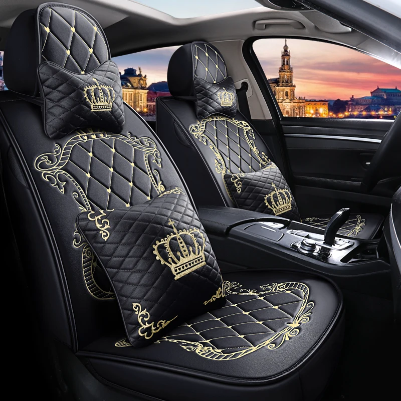 Quality assurance Direct Factory Wholesale Full set PU leather durable universal size car seat cushions & pillow