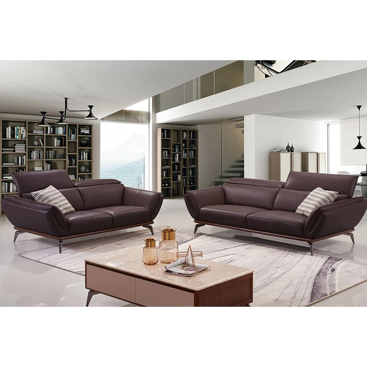 Wholesale factory directly genuine leather modern simple luxury furniture 3+2 seats farmhouse leather sofa