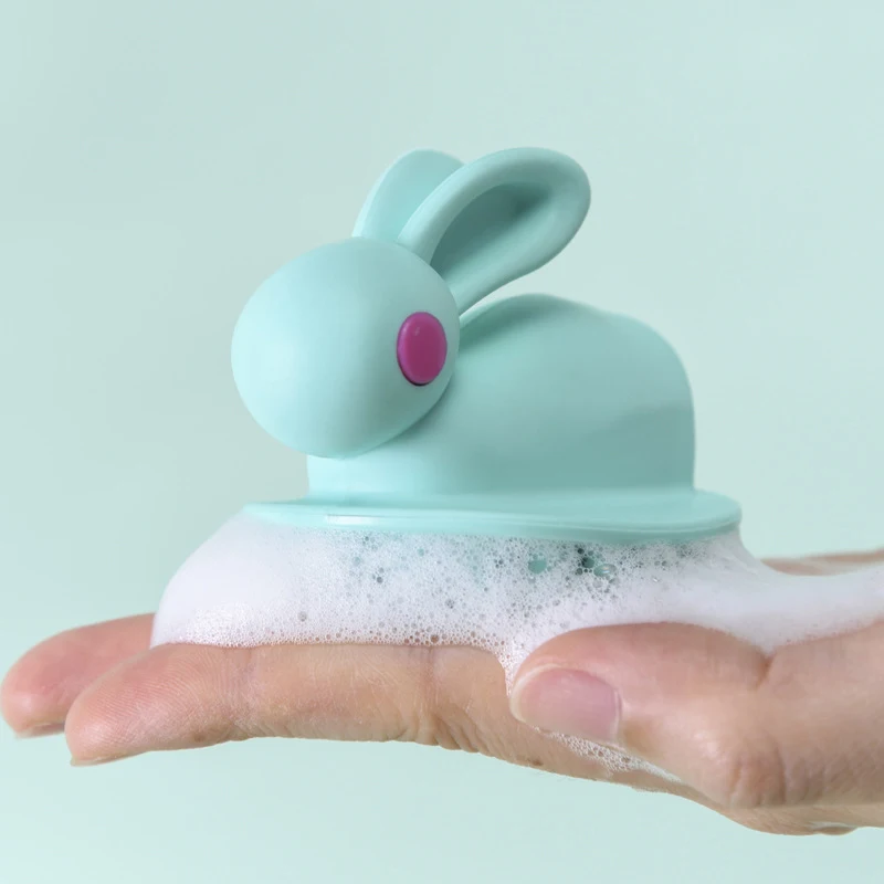 Free sample Cute rabbit Custom Private Label Scalp Care Detangling Hair Brush Soft Silicone Hair Scalp Massager Bush