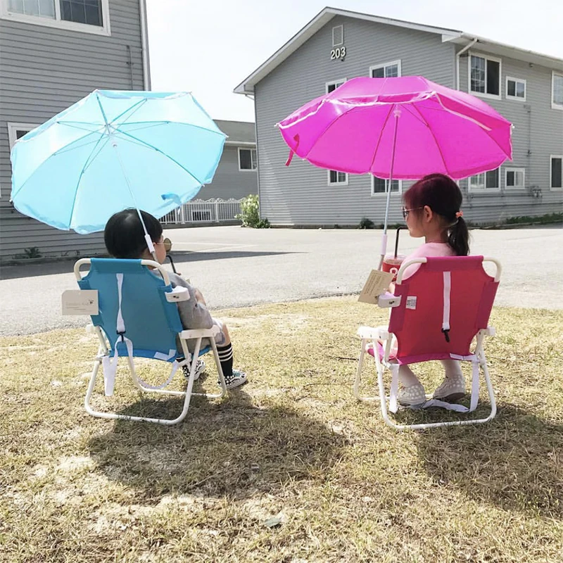 Foldable beach chair with umbrella for kids ins portable children park beach trip photo shoot props with umbrella camping chair