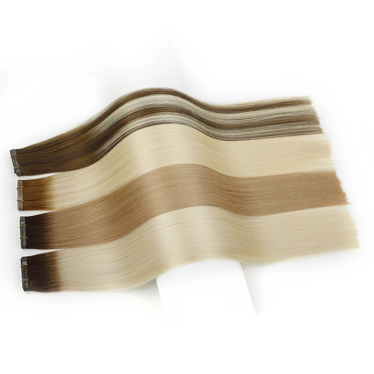 LeShine Hair New Product Indian Remy Blonde Invisible Pu Weft Hair Extension
