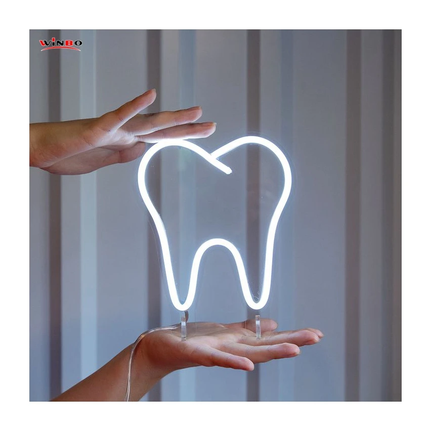 Winbo Dropshipping Custom led light neon sign Room Home Decoration Free design neon Teeth sign