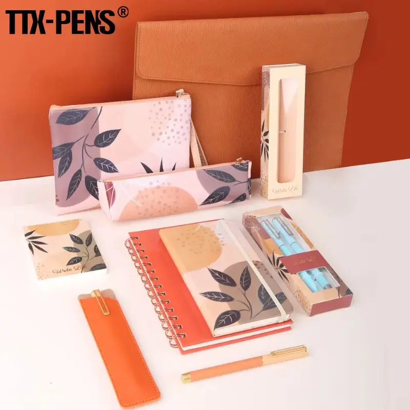 TTX новый логотип на заказ рождественские подарки Розовые экологически чистые канцелярские принадлежности Подарочный набор школьные