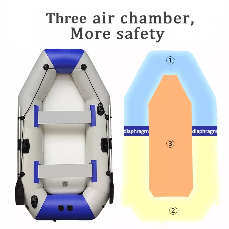 Rescue Drifting folding portable 2 & 4 people inflat pontoon inflatable fishing rowing boat