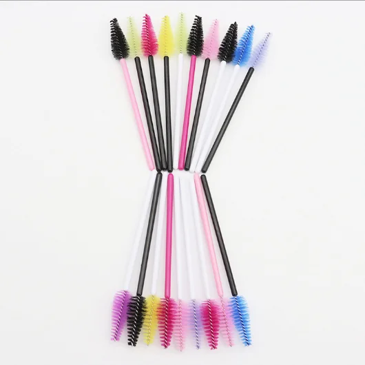 Hot sales 25pcs/pack nylon disposable pear shape mascara wand brush teardrop eyelash cleaning brush lash spoolies cosmetic brush