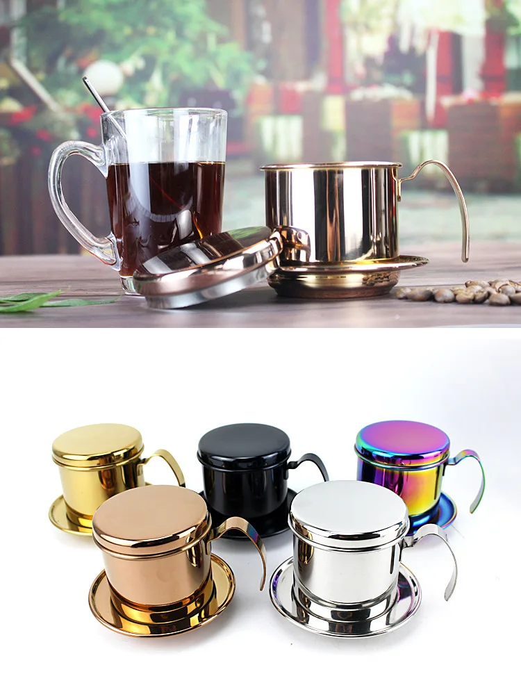 Household Coffee Pot 304 Stainless Steel Vietnamese Coffee Filter Cup Drip Vietnam Drip Coffee Pot