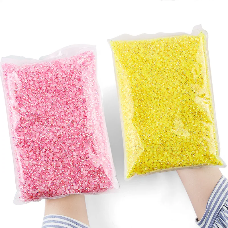 10000pcs bag 6mm resin Flatback Rhinestones Round Crystal Nail Art Rhinestones Round Beads Sizes for Nails Decoration_4