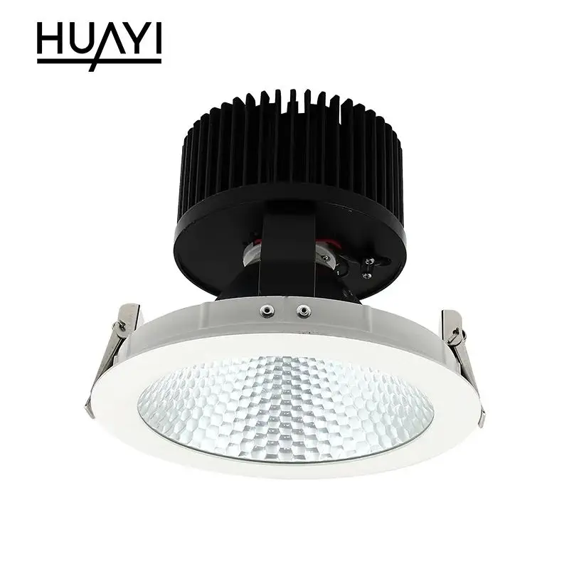 HUAYI Wholesale Aluminum 80w Indoor Office Store Hotel Ceiling Adjustable Recessed LED Downlights