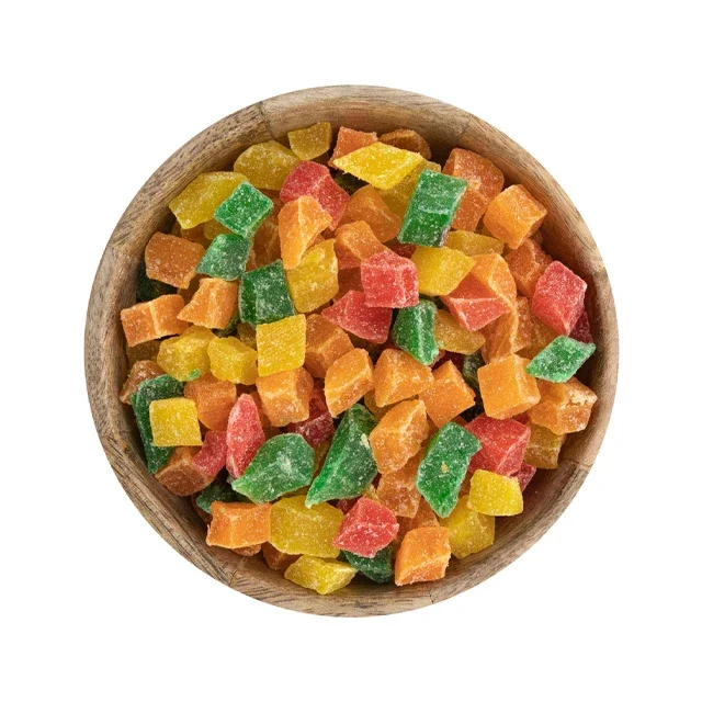 New Type Professional Manufacture Candied Dried Papaya Dice 8-10mm Mixed Colors Price
