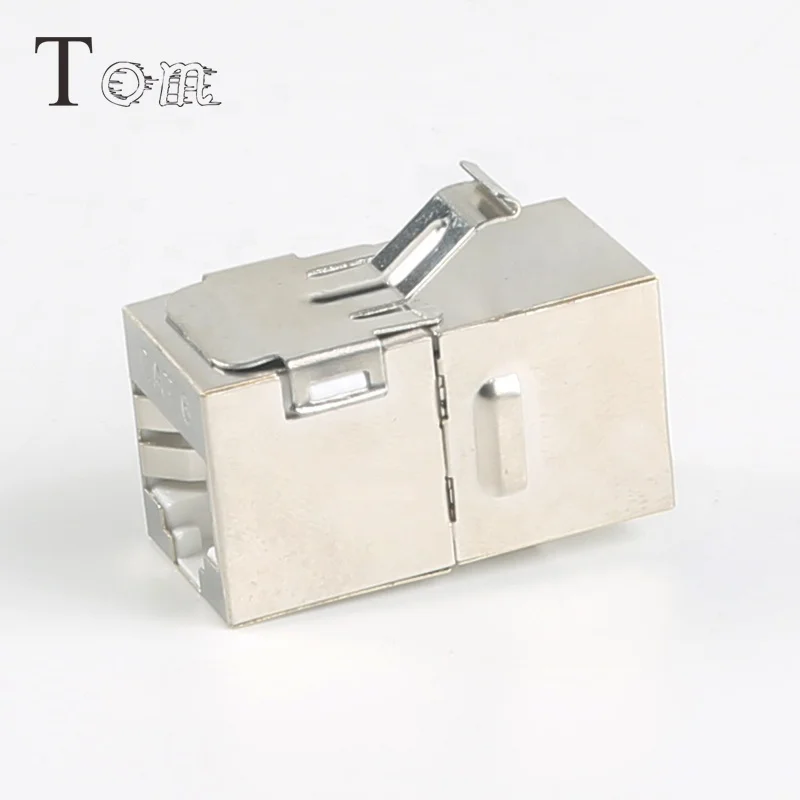 TOM-KJ-22 CAT5E/CAT6/CAT6A STP проходной RJ45-RJ45 180 градусов связь телекоммуникаций KEYSTONE JACK