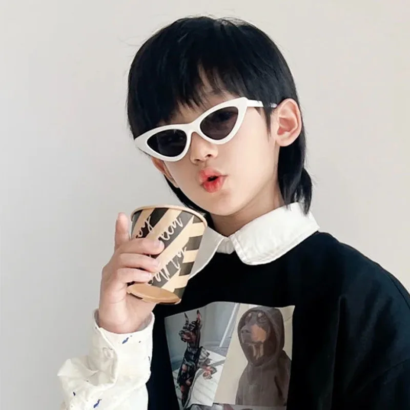 Children Wig for Boy Handsome Wolf Tail Short Hair Photography Japanese Juvenile Mullet Head Short Straight Head Cover