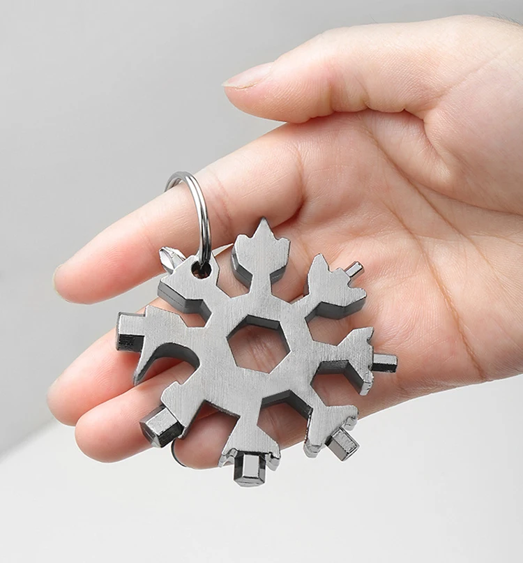 Christmas gift 18 in 1 multi purpose tool outdoor carry screwdriver wrench snowflake tool 18in1 snowflake multitool