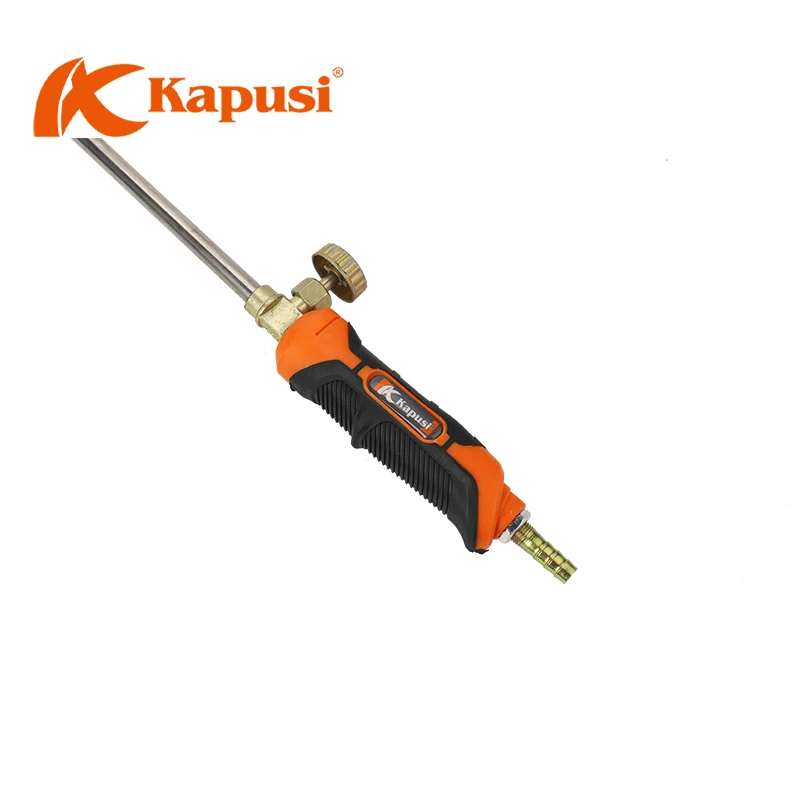 KAPUSI K-2082 Butane Cutting Torch Liquefied Gas Fire Gun with Brass Copper Plastic Flame and Hose Welding Butane Gas Spray Gun