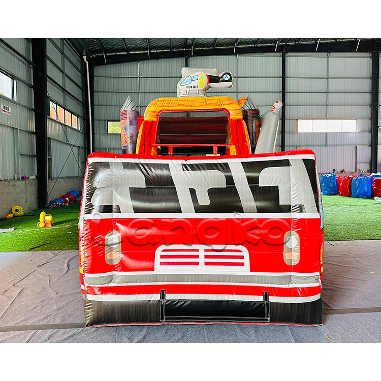 PVC Tarpaulin fire truck bouncy house water slide bouncing castle inflatable trampoline jumping castle