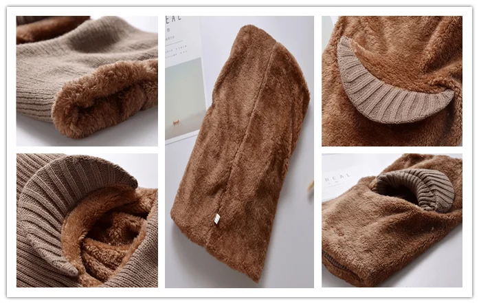 
winter knit face Warmer Skull ribbed Beanie mask balaclava Neck Guard hood ski Cap Hat acrylic infinity scarf unisex outdoor 