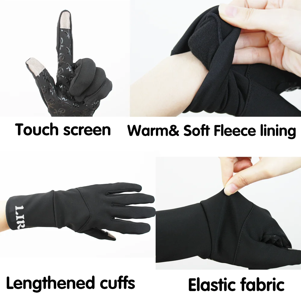 Best Cold Weather Fleece Waterproof Winter Gloves Men Women Touch Screen Thin Warm Gloves for Running Hiking Walking Skiing Snow