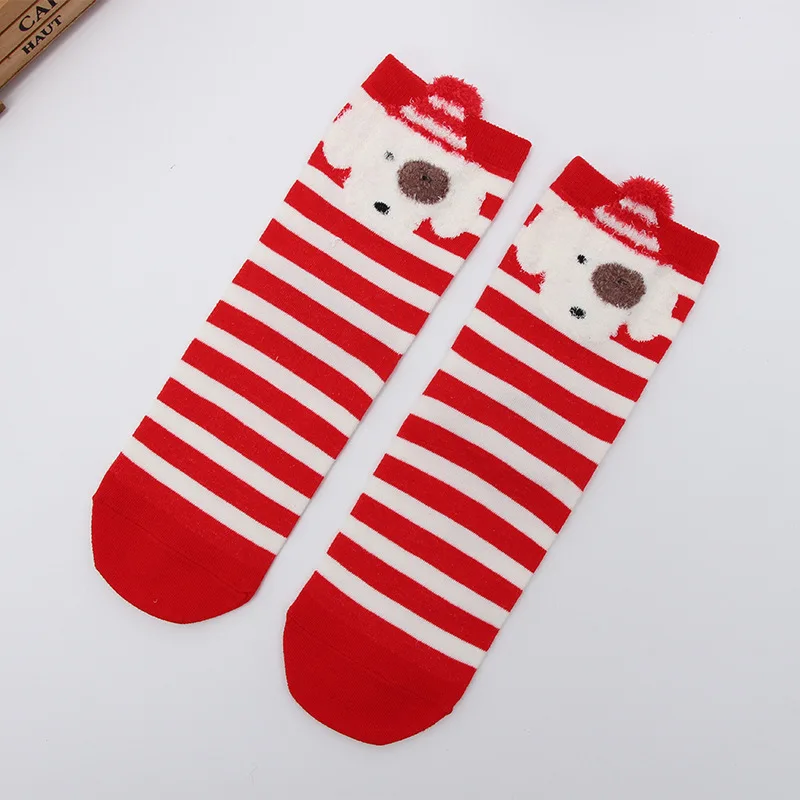 2021 Women Christmas socks Winter Warm Christmas Gifts Stereo Socks Soft Cotton Cute Santa Claus Deer Sock