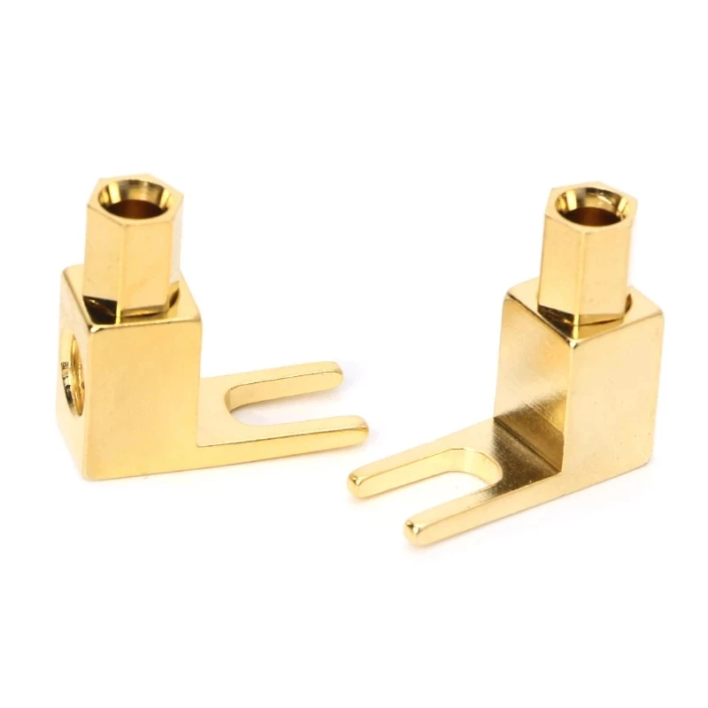 Banana Plug Gold Plated Copper Y-Type Spade Male Plugs Adapter Audio Speaker Cable Connectors