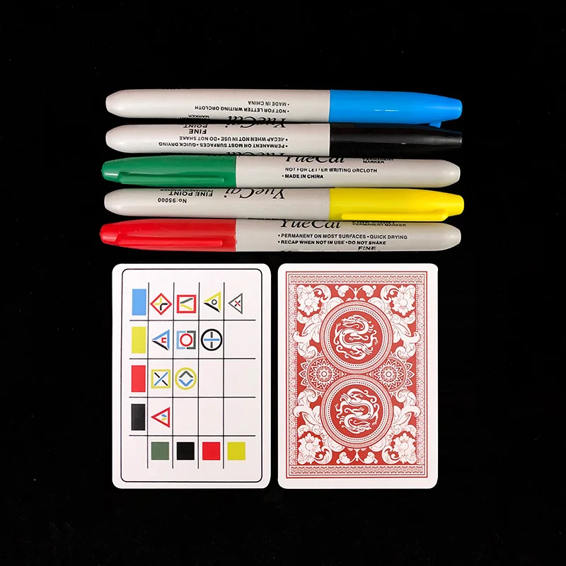 Magic Easy Learn Elementary School Simple Magic Tricks Telepathic Prophecy Props Brain Plunder with Color Pens