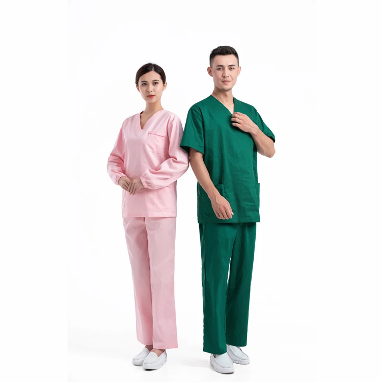 scrubs set Custom Scrubs Uniforms Sets Light Color Plus Size Doctor Hospital Medical Elastic Waist Jogger Nursing Scrubs