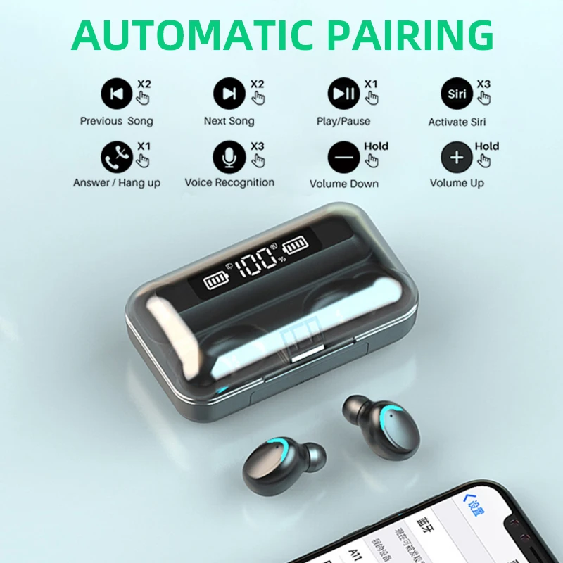 WISTAR Powerbank наушники-вкладыши TWS с Power Bank гарнитура светодиодный дисплей питания беспроводные наушники интеллигентая (ый)
