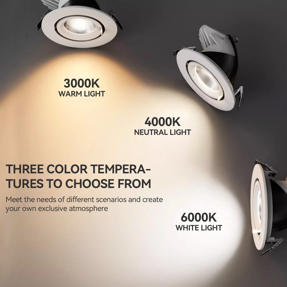 NEW Spotlight Embedded Stretchable LED Ceiling Lamp 35W Elephant Trunk Lamp Rotate Retractable LED Spot Lights COB Downlight 80