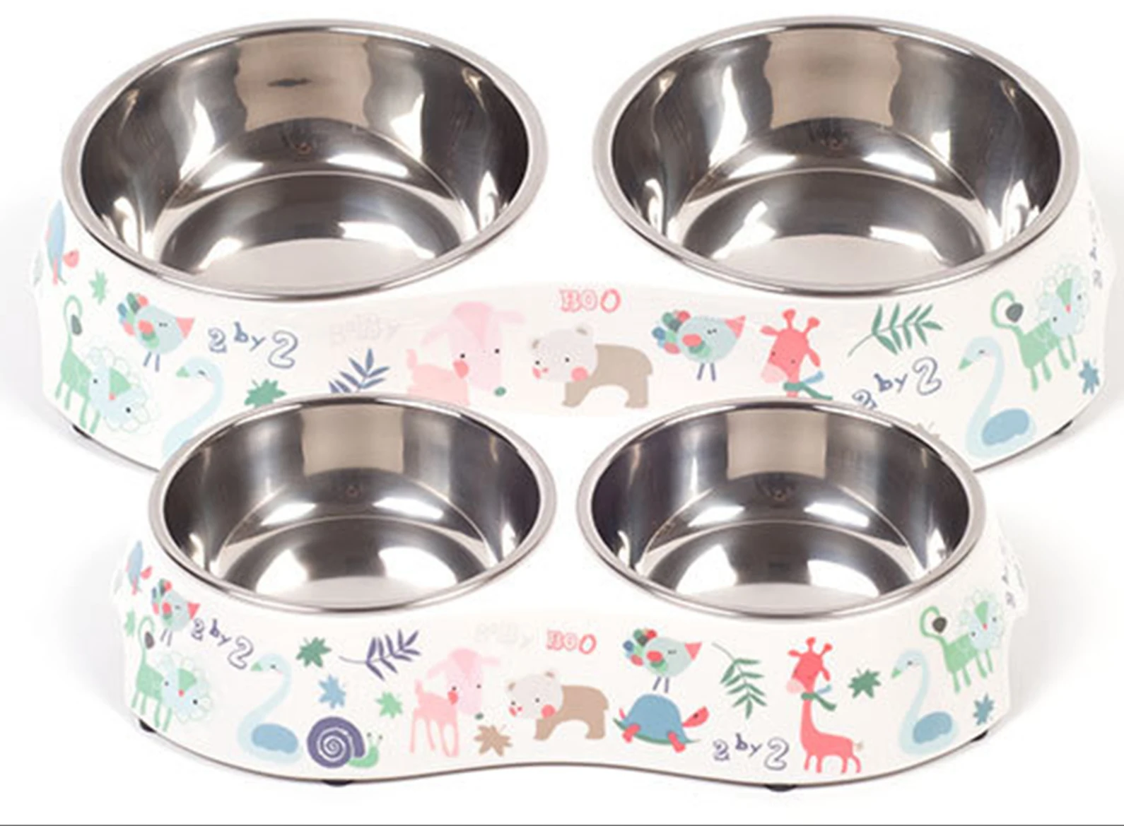 Home Kitchen Pet Products Accessories double bowl dog cat bowls stainless steel pet bowl