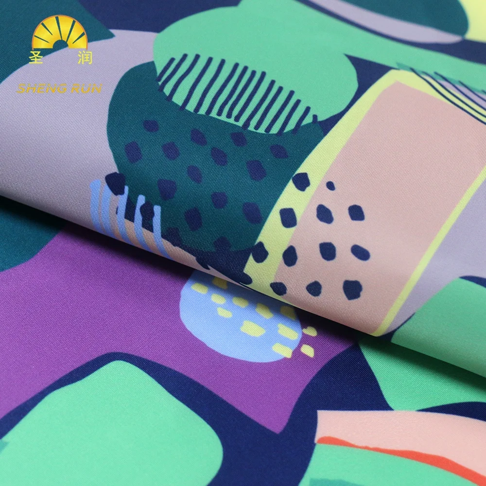 Customized Irregular Geometric Pattern Digital Printing 210D Renewable Oxford Fabric