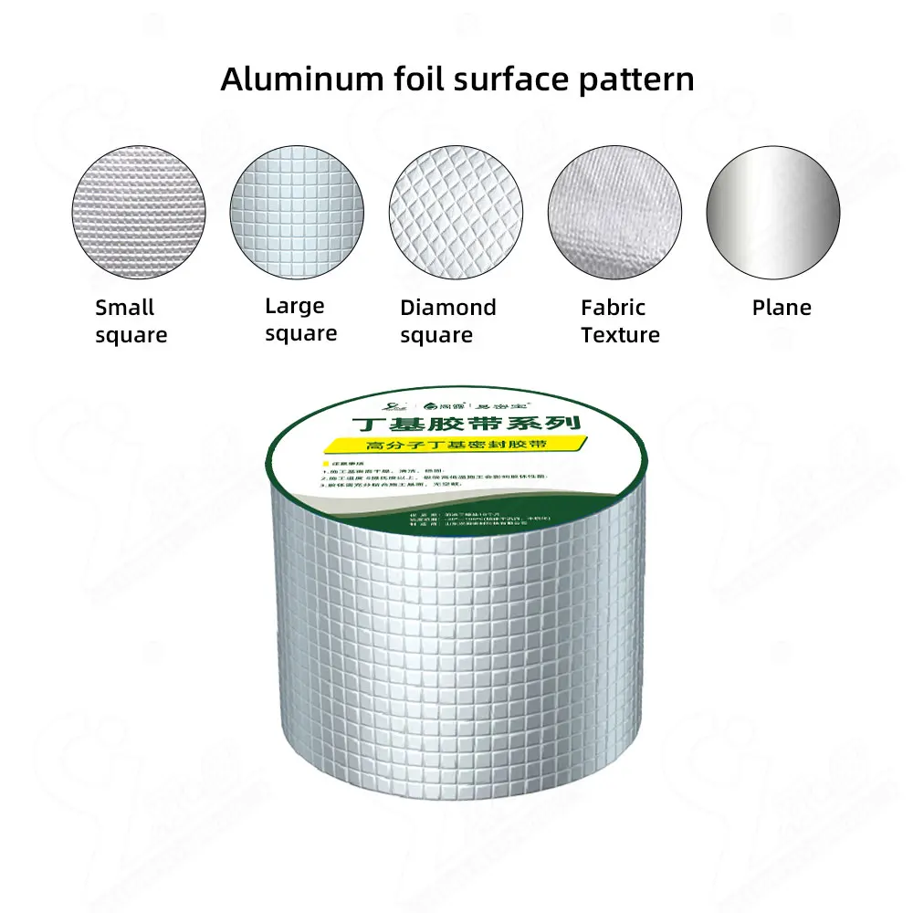 Wholesale 5m x 48mm Self Adhesive Aluminum Foil Butyl Tape Waterproof Roofing Membrane For Roof Crack Sealing