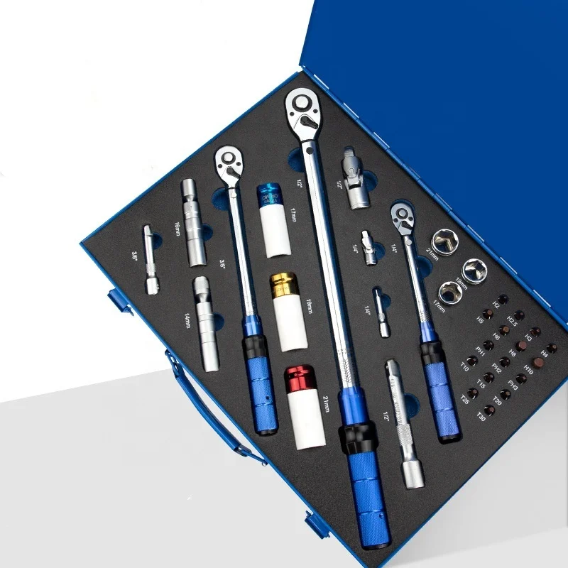 High-precision Preset Adjustable  Torque Wrench Auto Repair Tire Spark Plug Bicycle Torque Kilogram Torque Wrench Kit