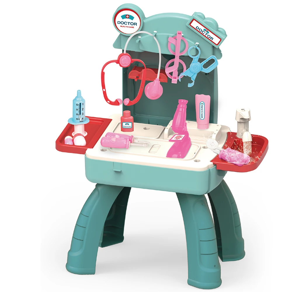 New Arrivals Pretend Play Medical Station Set Kids Doctor Kit for Toddlers Boys Girls Gift Mobile Cart with Sound Light Function