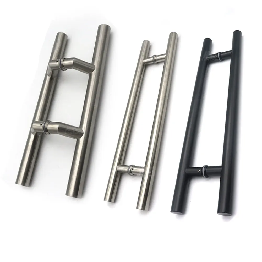 Office glass door double side stainless steel h handle for glass door