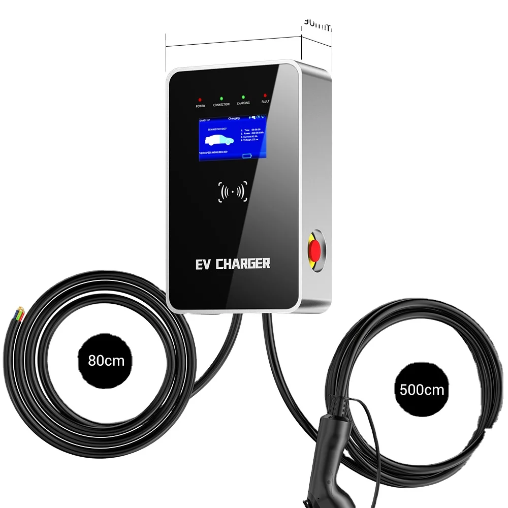 7kw 11kw Wall Mounted Ac Ev Charger Station Wallbox Charging For Electric Vehicle Car with APP