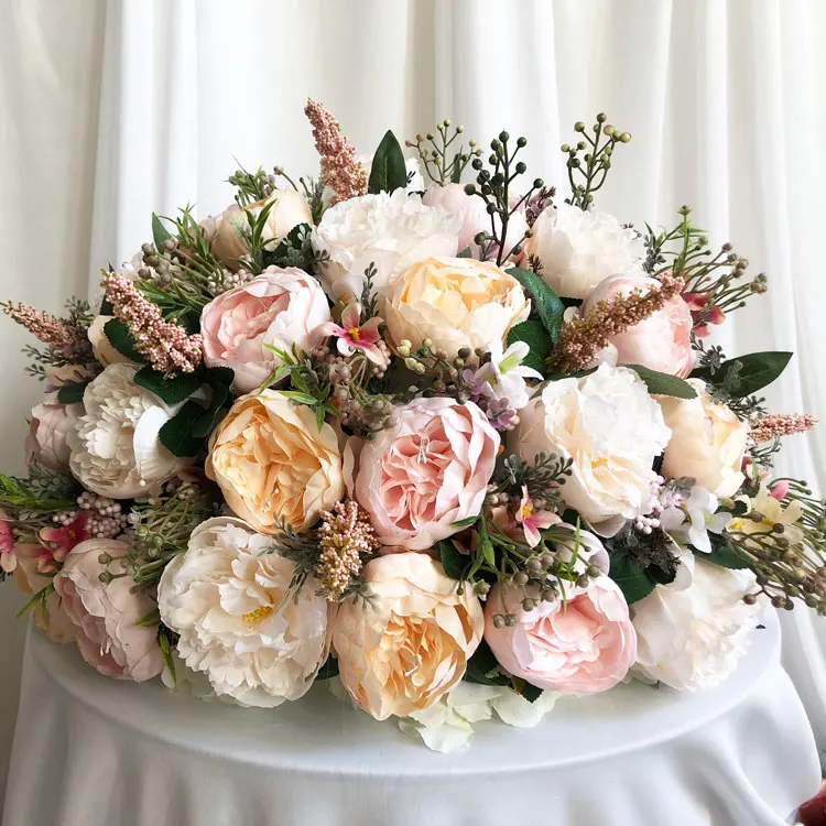 GIGA white foam flower kissing balls custom large 80cm artificial flower ball wedding table ball gown wedding dresses