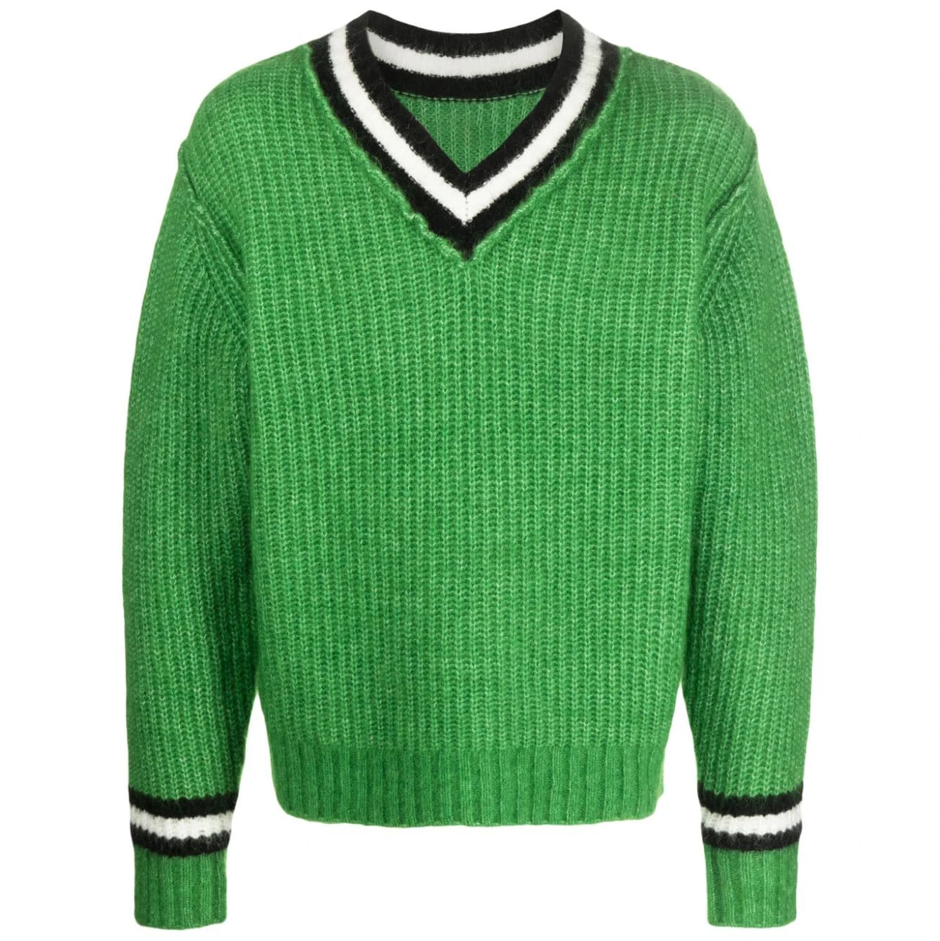 Manufacturer Wholesale Mohair Sweater V-neck Striped Knitted Pullover Cashmere Sweater for Men