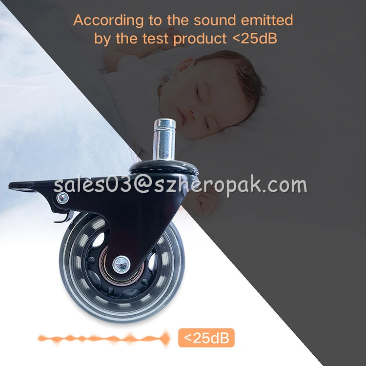 US Stock Set of 5 Swivel Rubber Wheel Office Chair Wheels Locking Caster Replacement Office Chair Caster Wheels with Brakes